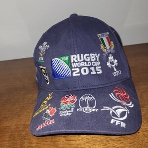 Rugby World Cup 2015 Collectors Adjustable Blue Hat with Logos Hosted by England